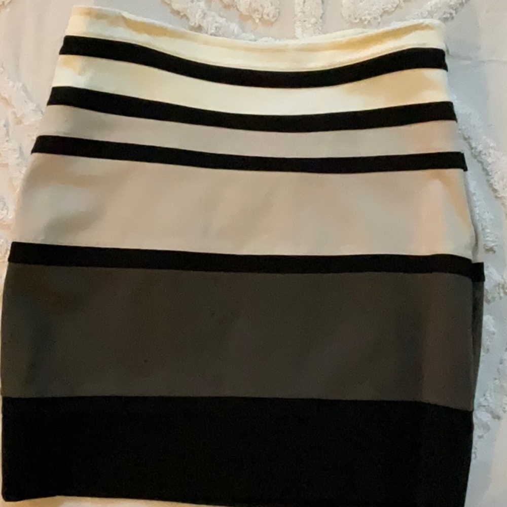 Express Color Block Stretchy Zip Up Mini Skirt Si… - image 1